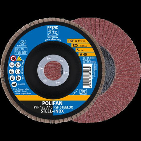 PFERD Dischi lamellari POLIFAN PFF 125 A 40 PSF STEELOX