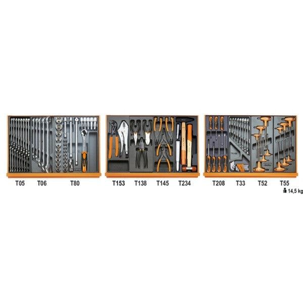 Beta Assortimento di 99 utensili per autoriparazione in termoformato rigido in ABS