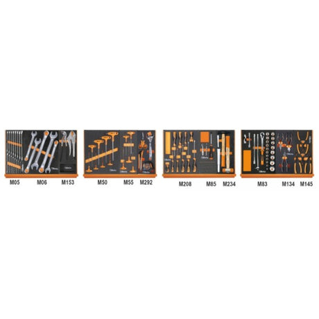 Beta Assortimento di 130 utensili in vassoio morbido in EVA