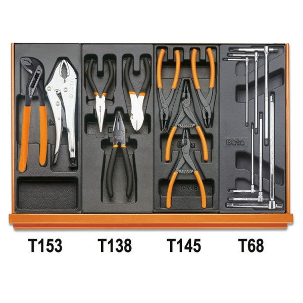 Beta Assortimento di 153 utensili per manutenzioni industriali in termoformato rigido in ABS