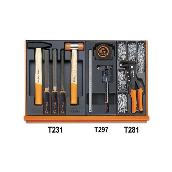 Beta Assortimento di 142 utensili per manutenzioni industriali in termoformato rigido in ABS