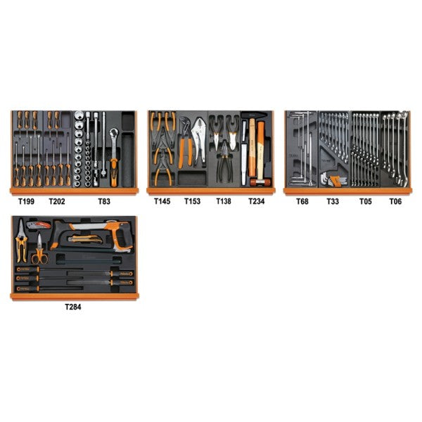 Beta Assortimento di 104 utensili per impiego universale in termoformato rigido in ABS