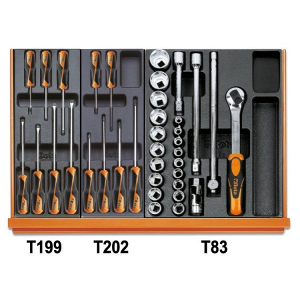 Beta Assortimento di 104 utensili per impiego universale in termoformato rigido in ABS