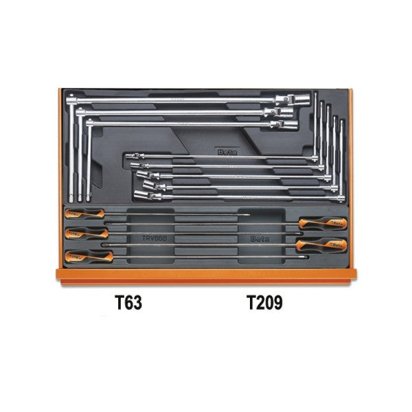 Beta Assortimento di 214 utensili per autoriparazione in termoformato rigido in ABS