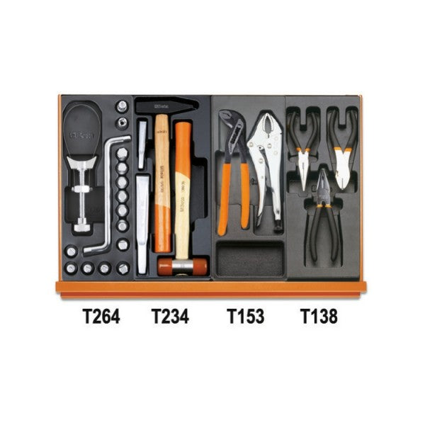 Beta Assortimento di 214 utensili per autoriparazione in termoformato rigido in ABS