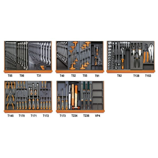 Beta Assortimento di 161 utensili per impiego universale in termoformato rigido in ABS