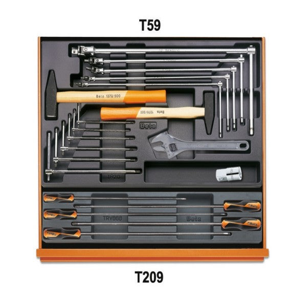 Beta Assortimento di 202 utensili per manutenzioni industriali in termoformato rigido in ABS