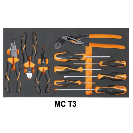Beta Assortimento di 109 utensili per impiego universale in vassoio morbido in EVA