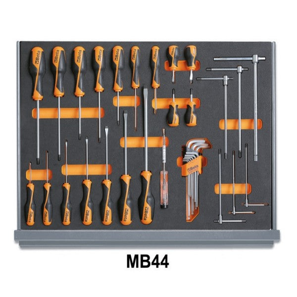Beta Assortimento di 133 utensili per manutenzioni industriali in vassoio morbido in EVA