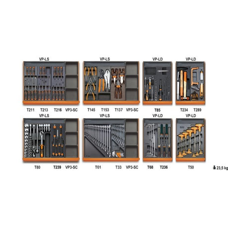Beta Assortimento di 161 utensili per impiego universale in termoformato rigido in ABS
