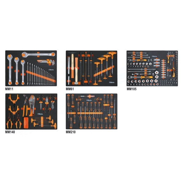 Beta Assortimento di 231 utensili per impiego universale in vassoio morbido in EVA