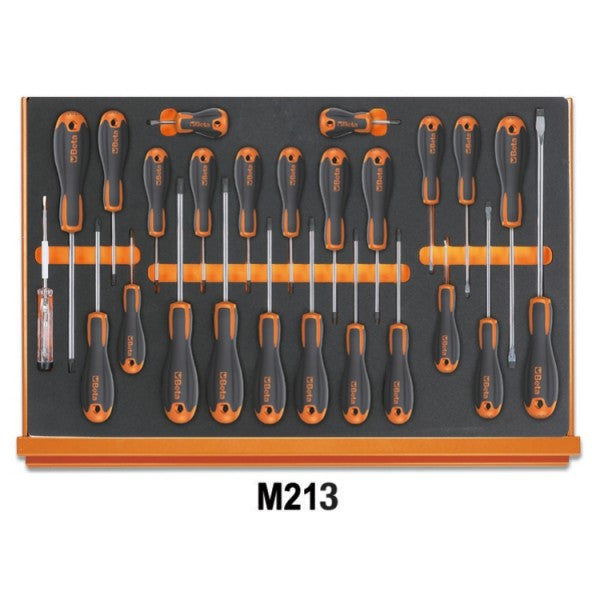 Beta Assortimento di 215 utensili per impiego universale in vassoio morbido in EVA
