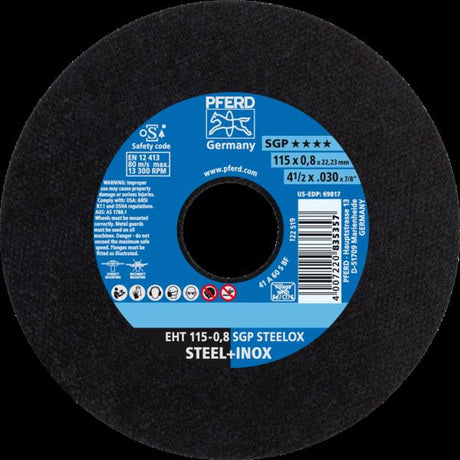 PFERD Dischi da taglio EHT 115-0,8 SGP STEELOX