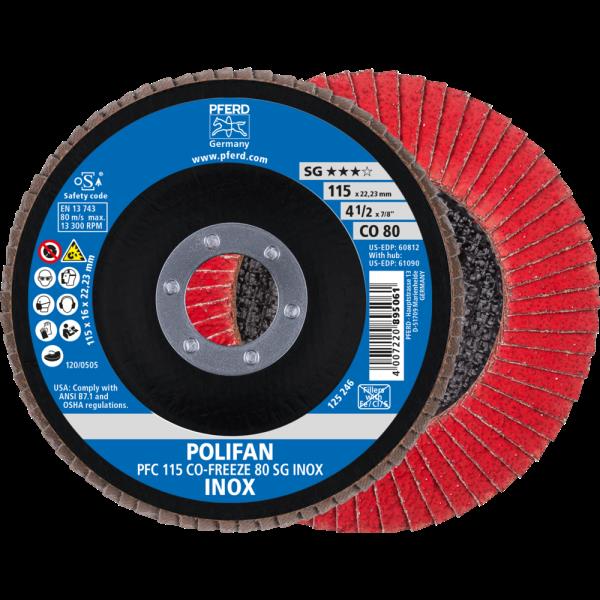 PFERD Dischi lamellari POLIFAN PFC 115 CO-FREEZE 80 SG INOX