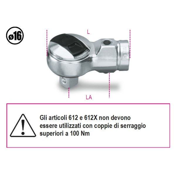 Beta Cricchetti reversibili per barre dinamometriche