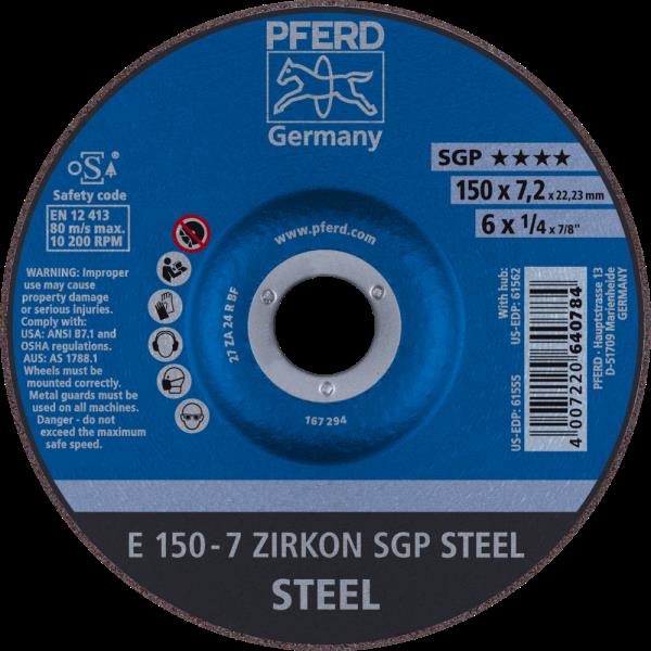PFERD Dischi da sbavo E 150-7 ZIRKON SGP STEEL