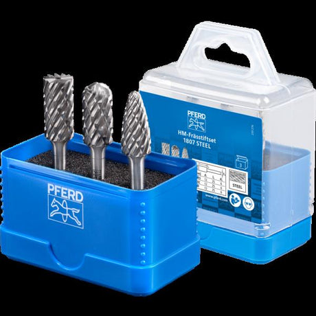 Frese in metallo duro PFERD 1807 STEEL 3TLG