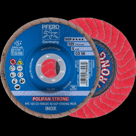 PFERD Dischi lamellari POLIFAN PFC 125 CO-FREEZE 50 SGP STRONG INOX