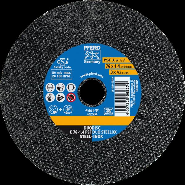 PFERD Dischi da taglio E 76-1,4 PSF DUO STEELOX/10,0