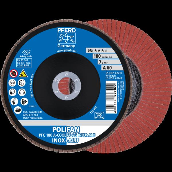 PFERD Dischi lamellari POLIFAN PFC 180 A-COOL 60 SG INOX+ALU