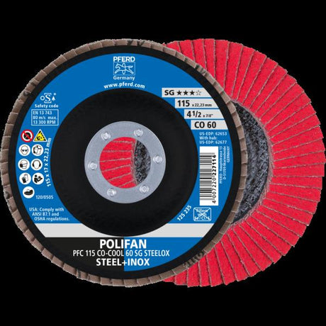 PFERD Dischi lamellari POLIFAN PFC 115 CO-COOL 60 SG STEELOX