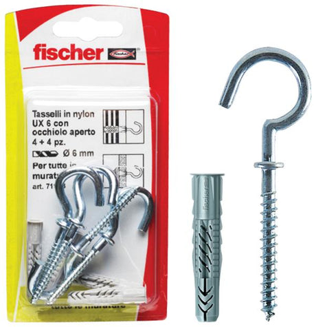 FISCHER Tasselli UX 8x50 R K con occhiolo aperto (1 Pz.)
