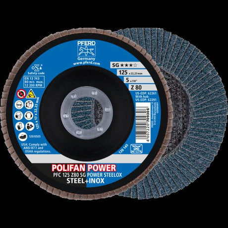 PFERD Dischi lamellari POLIFAN PFC 125 Z 80 SG POWER STEELOX
