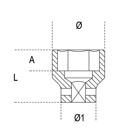 Beta Chiavi a bussola con attacco quadro femmina 3/8" bocca esagonale serie normale, fosfatate