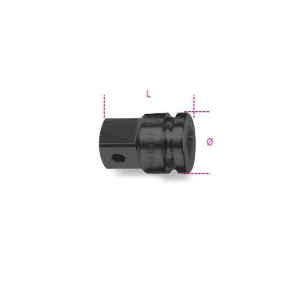 Beta Raccordo con attacco quadro femmina 3/8" e maschio 1/2" fosfatato