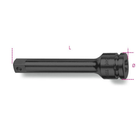 Beta Prolunga con attacchi quadri maschio e femmina 3/8" fosfatato
