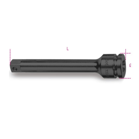 Beta Prolunga con attacchi quadri maschio e femmina 3/8" fosfatato