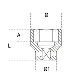 Beta Chiavi a bussola con attacco quadro femmina 1/2" bocca esagonale serie normale, fosfatate