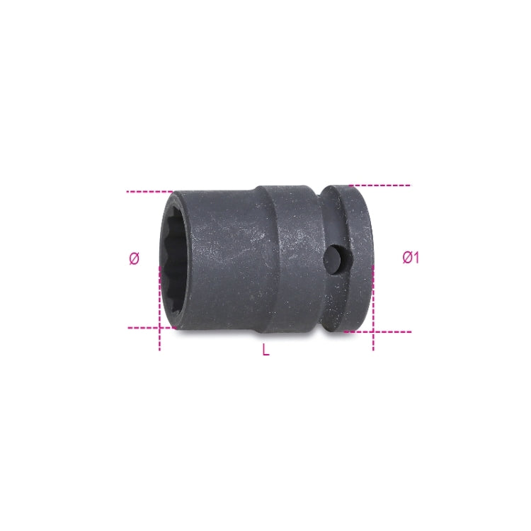 Beta Chiavi a bussola con attacco quadro femmina 1/2" bocca poligonale serie normale, fosfatate