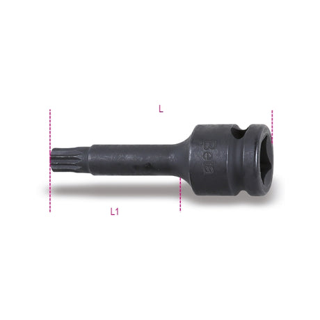 Beta Chiavi a bussola maschio per viti con impronta XZN® con attacco quadro femmina 1/2" fosfatate