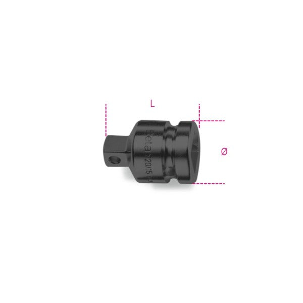 Beta Raccordo con attacco quadro femmina 1/2" e maschio 3/8" fosfatato