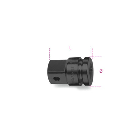 Beta Raccordo con attacco quadro femmina 1/2" e maschio 3/4" fosfatato