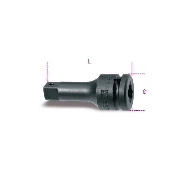 Beta Prolunga con attacchi quadri maschio e femmina 1/2" fosfatato