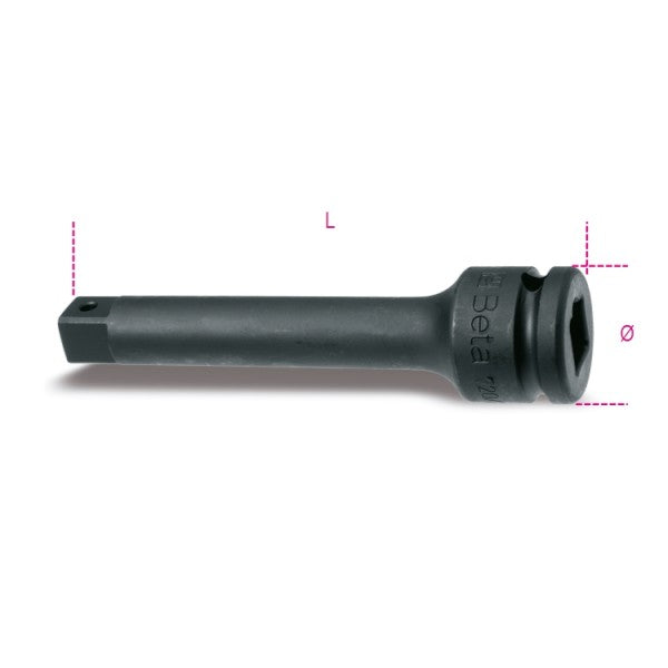 Beta Prolunga con attacchi quadri maschio e femmina 1/2" fosfatato