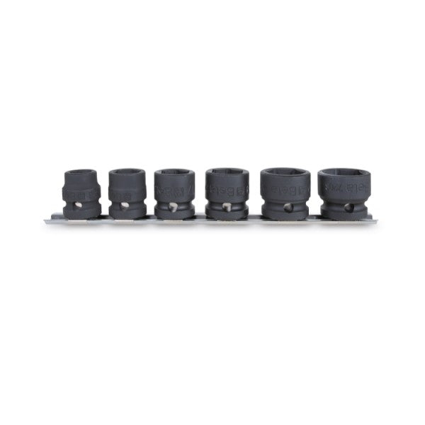 Beta Serie di 6 chiavi a bussola Macchina compatte con attacco quadro femmina 1/2", con guida appendibile : 13 - 15 - 17 -19 - 22 - 24 mm