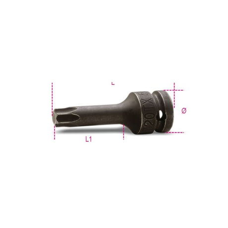 Beta Chiavi a bussola maschio per viti con impronta Torx® con attacco quadro femmina 1/2" fosfatate