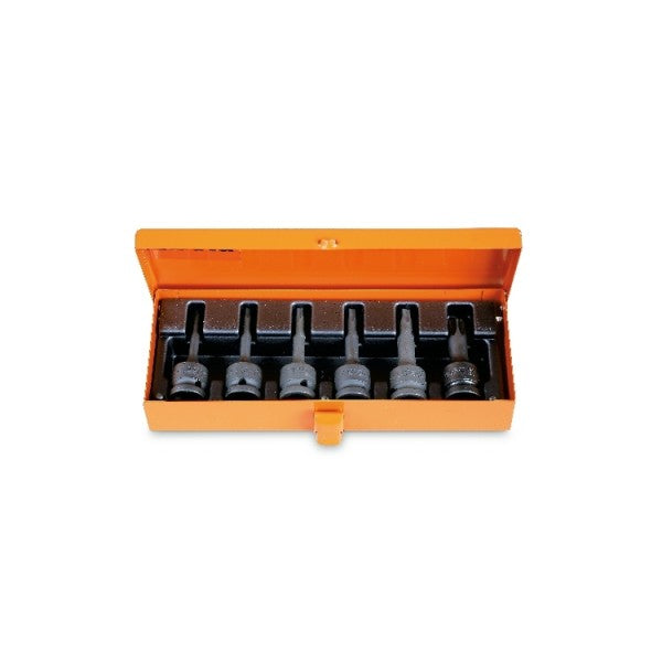 Beta Serie di chiavi a bussola maschio per viti con impronta Torx®, con attacco quadro femmina 1/2" fosfatate in cassetta di lamiera