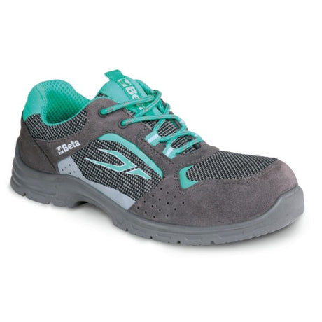 Beta Scarpe basse da donna in pelle scamosciata traforata con inserti in mesh