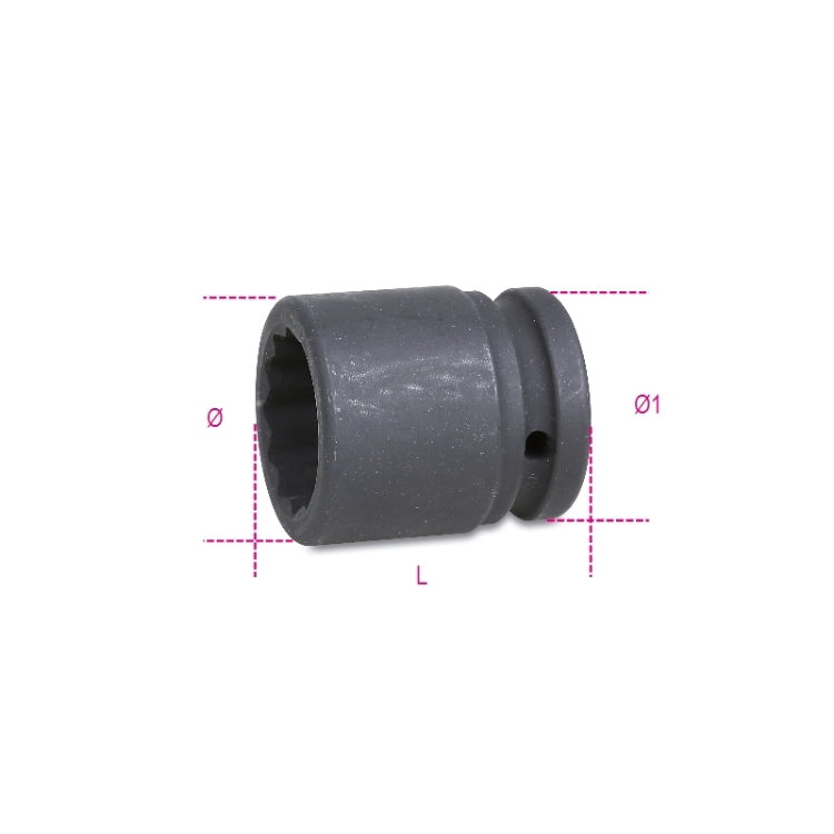 Beta Chiavi a bussola con attacco quadro femmina 3/4" bocca poligonale serie normale, fosfatate