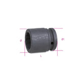 Beta Chiavi a bussola con attacco quadro femmina 3/4" bocca poligonale serie normale, fosfatate
