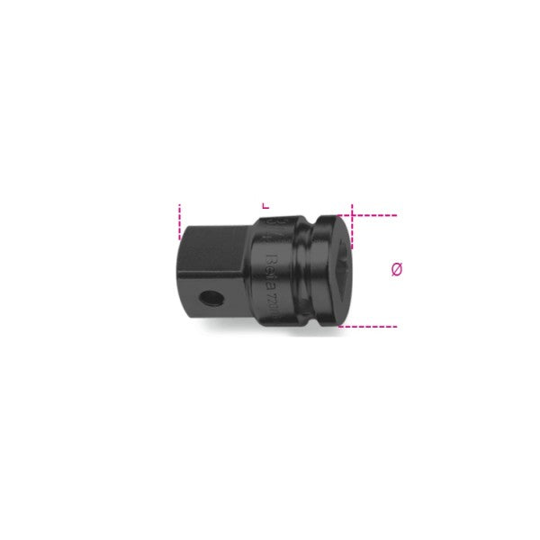 Beta Raccordo con attacco quadro femmina 3/4" e maschio 1" fosfatato