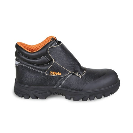 Beta Scarpe "saldatore" stringate in pelle stampata idrorepellente con rapido sfilamento e protezione frontale con chiusura a strappo e cuciture antifiamma Suola in gomma ad alta resistenza ed inserto antiabrasione nella zona del puntale
