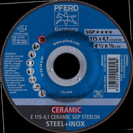 PFERD Dischi da sbavo E 115-4,1 CERAMIC SGP STEELOX