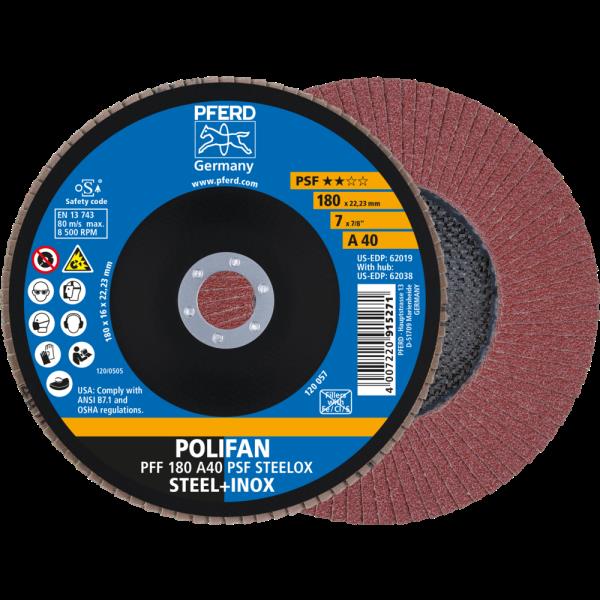PFERD Dischi lamellari POLIFAN PFF 180 A 40 PSF STEELOX