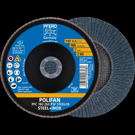 PFERD Dischi lamellari POLIFAN PFC 180 Z 60 PSF STEELOX