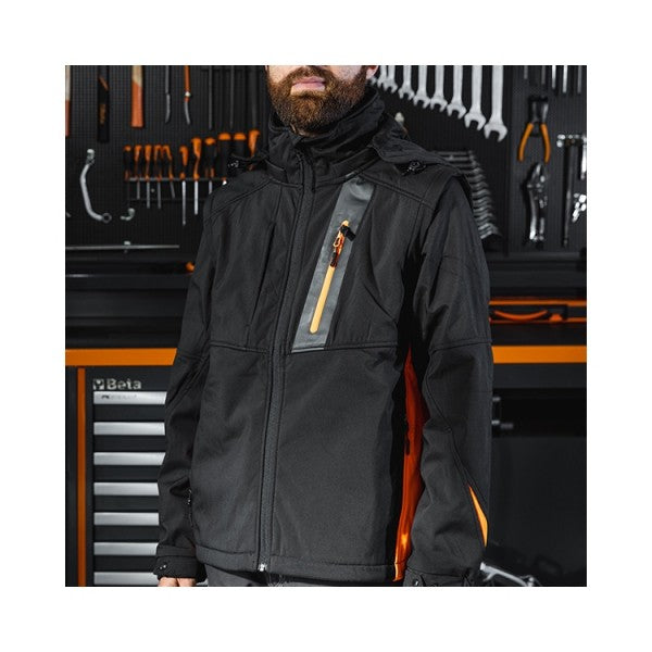 Beta Giacca softshell con cappuccio e maniche staccabili